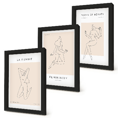 Gallery wall Lineaire silhouetten van vrouwen in minimalistische posters