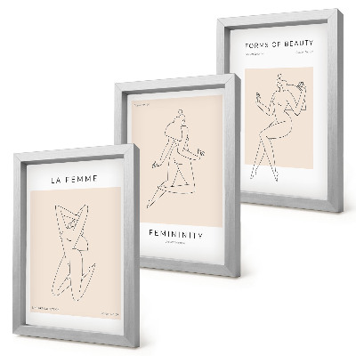 Gallery wall Lineaire silhouetten van vrouwen in minimalistische posters