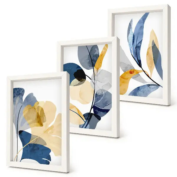 Gallery wall met plantenmotieven in aquarelstijl