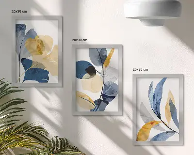 Gallery wall met plantenmotieven in aquarelstijl