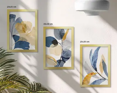 Gallery wall met plantenmotieven in aquarelstijl
