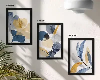 Gallery wall met plantenmotieven in aquarelstijl