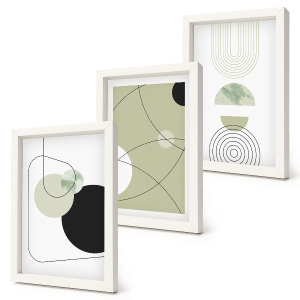 Gallery wall Abstracte vormen in ingetogen kleuren