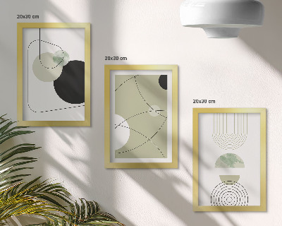 Gallery wall Abstracte vormen in ingetogen kleuren