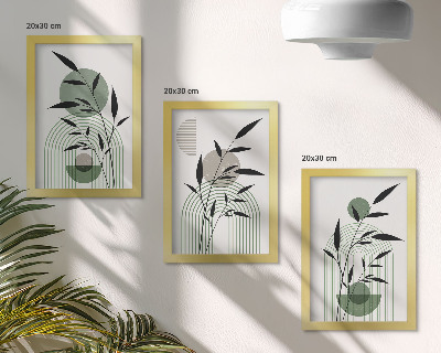 Gallery wall Abstracte plantcomposities in boho-stijl.