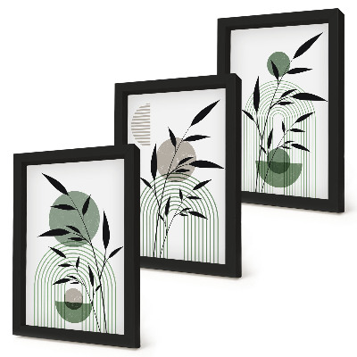 Gallery wall Abstracte plantcomposities in boho-stijl.