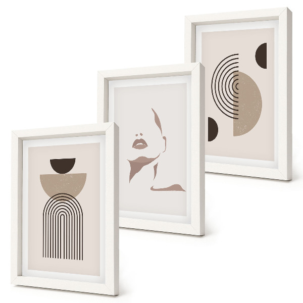 Gallery wall Abstracte geometrische vormen en gezichtssilhouet
