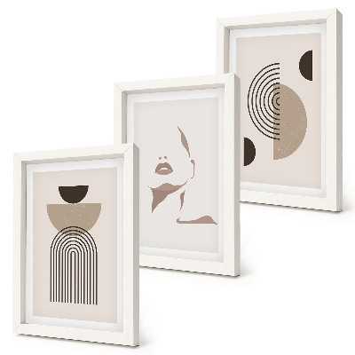 Gallery wall Abstracte geometrische vormen en gezichtssilhouet