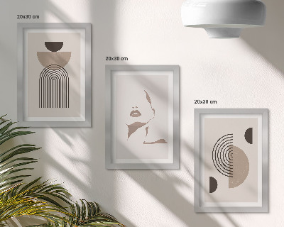 Gallery wall Abstracte geometrische vormen en gezichtssilhouet