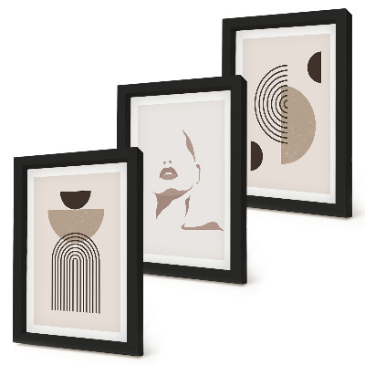 Gallery wall Abstracte geometrische vormen en gezichtssilhouet