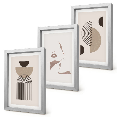 Gallery wall Abstracte geometrische vormen en gezichtssilhouet