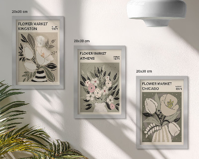 Gallery wall Bloemstukken in retrostijl uit verschillende steden.