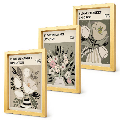 Gallery wall Bloemstukken in retrostijl uit verschillende steden.
