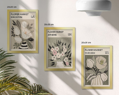 Gallery wall Bloemstukken in retrostijl uit verschillende steden.