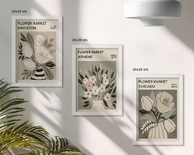 Gallery wall Bloemstukken in retrostijl uit verschillende steden.