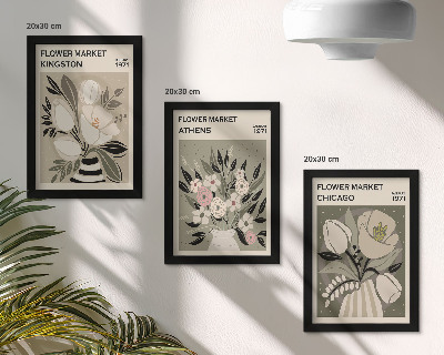 Gallery wall Bloemstukken in retrostijl uit verschillende steden.