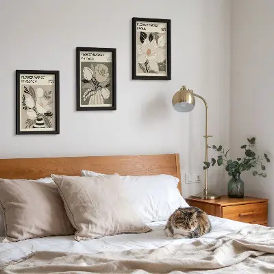 Gallery wall met bloemen van de markten in Kingston, Chicago en Seoul in retrostijl