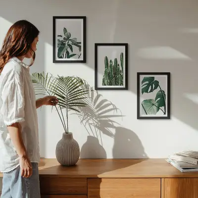 Tropische kamerplanten met esthetische bladeren voor aan de muur