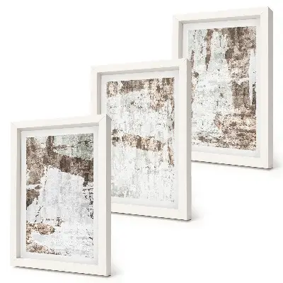 Gallery wall met abstracte patronen in wit- en bruintinten
