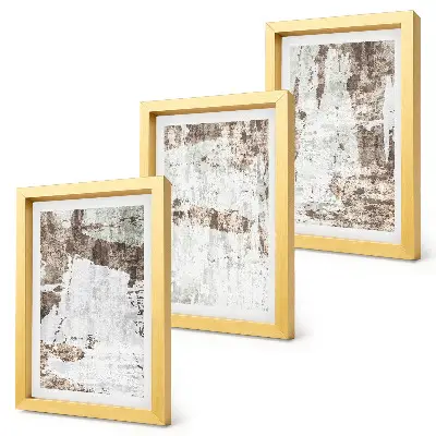 Gallery wall met abstracte patronen in wit- en bruintinten