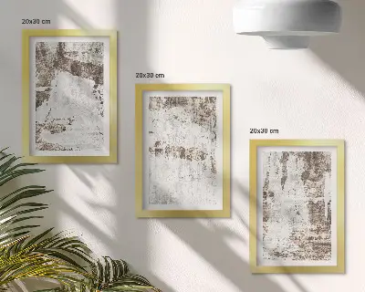 Gallery wall met abstracte patronen in wit- en bruintinten