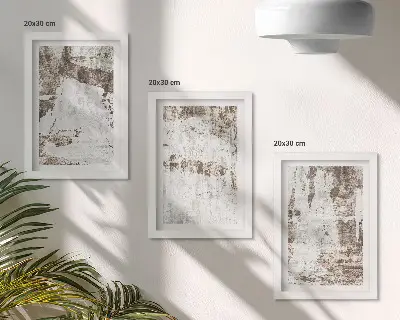 Gallery wall met abstracte patronen in wit- en bruintinten