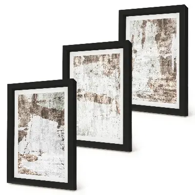 Gallery wall met abstracte patronen in wit- en bruintinten