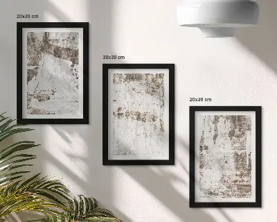 Gallery wall met abstracte patronen in wit- en bruintinten