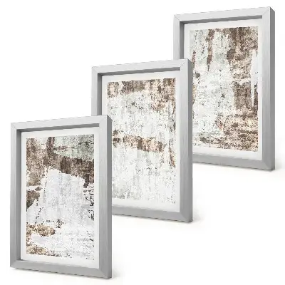 Gallery wall met abstracte patronen in wit- en bruintinten