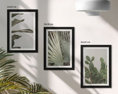 Gallery wall Bladeren van tropische planten in pastelkleuren