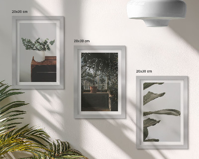 Gallery wall Potplanten met rustieke bladeren