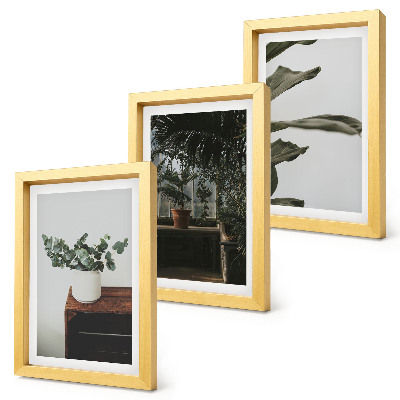 Gallery wall Potplanten met rustieke bladeren