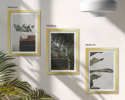 Gallery wall Potplanten met rustieke bladeren