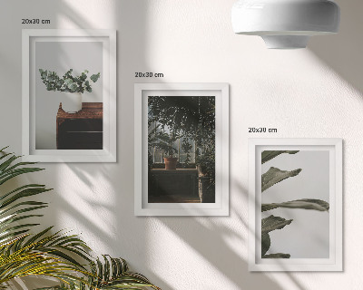 Gallery wall Potplanten met rustieke bladeren