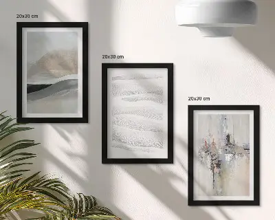 Gallery wall met abstracte patronen in neutrale aardetinten