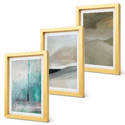 Gallery wall met geschilderde abstracte minimalistische decoraties