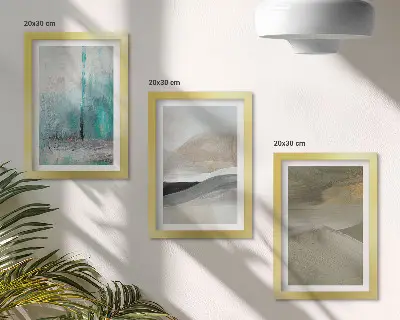 Gallery wall met geschilderde abstracte minimalistische decoraties