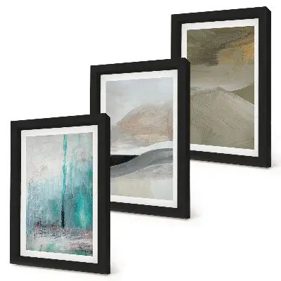 Gallery wall met geschilderde abstracte minimalistische decoraties