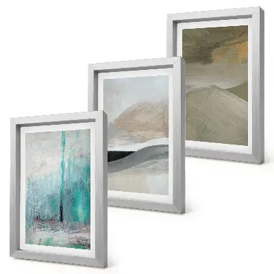Gallery wall met geschilderde abstracte minimalistische decoraties