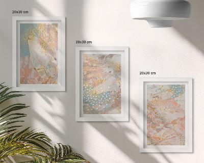 Gallery wall Abstracte patronen in pastelkleuren en textuur.