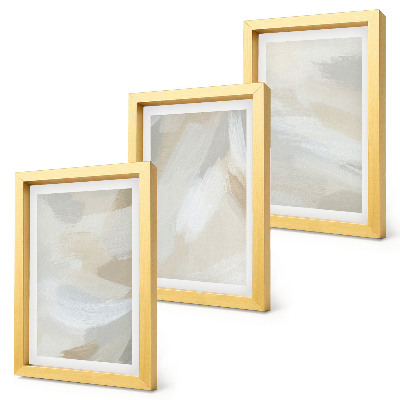Set van ingelijste schilderijen Abstracte lichte achtergrond met delicate penseelstreken.