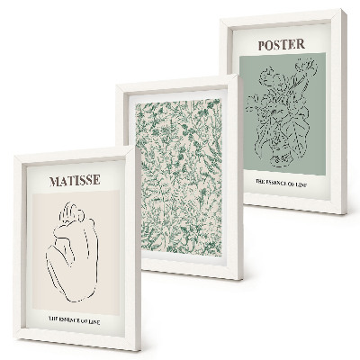 Gallery wall Lijnen en plantmotieven in een minimalistische stijl.