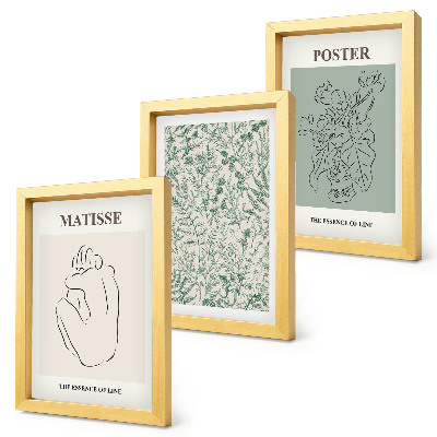 Gallery wall Lijnen en plantmotieven in een minimalistische stijl.