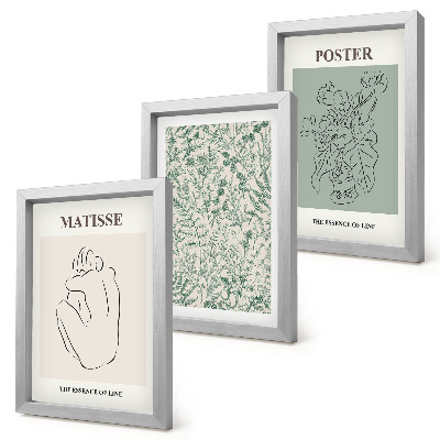 Gallery wall Lijnen en plantmotieven in een minimalistische stijl.