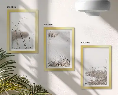 Gallery wall met delicate zomerse uitzichten op waterplanten