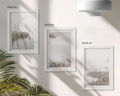 Gallery wall met delicate zomerse uitzichten op waterplanten