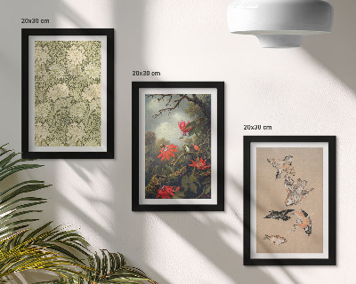 Gallery wall Bloemen en vogels in een natuurlijke omgeving