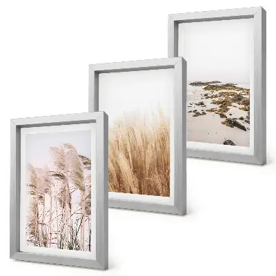 Gallery wall met pampasgrasvelden en een bohemien strand