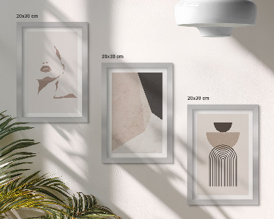 Gallery wall Abstracte geometrische vormen en een vrouwengezicht