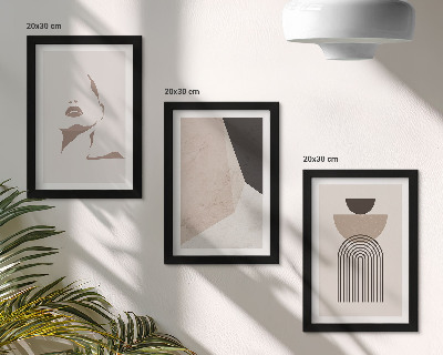 Gallery wall Abstracte geometrische vormen en een vrouwengezicht